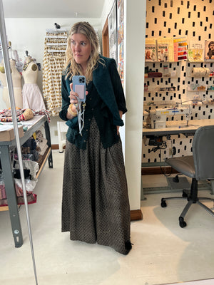 Cocoa Dot Split Skirt - Maxi + 2"
