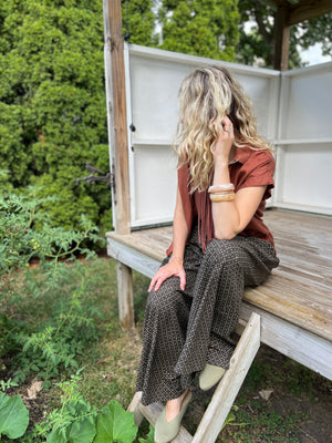 Cocoa Dot Split Skirt - Maxi + 2"