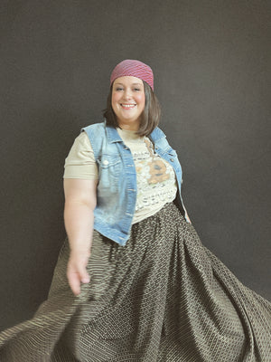 Cocoa Dot Split Skirt - Maxi + 2"