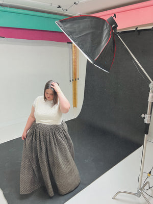 Cocoa Dot Split Skirt - Maxi + 2"