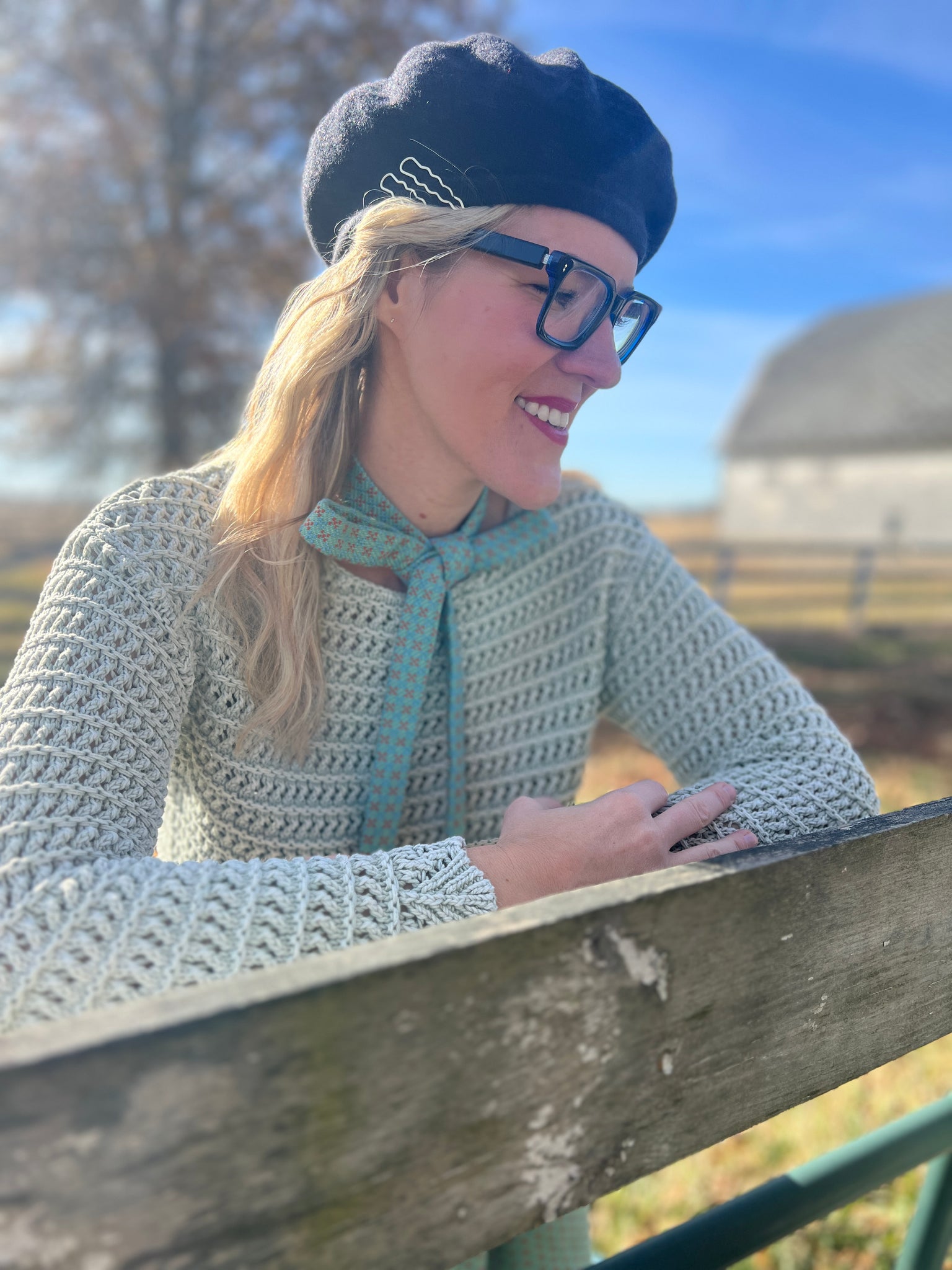 Wooly Dot Split Skirt - Long Knee