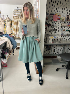 PREORDER | Wooly Dot Split Skirt - Long Knee