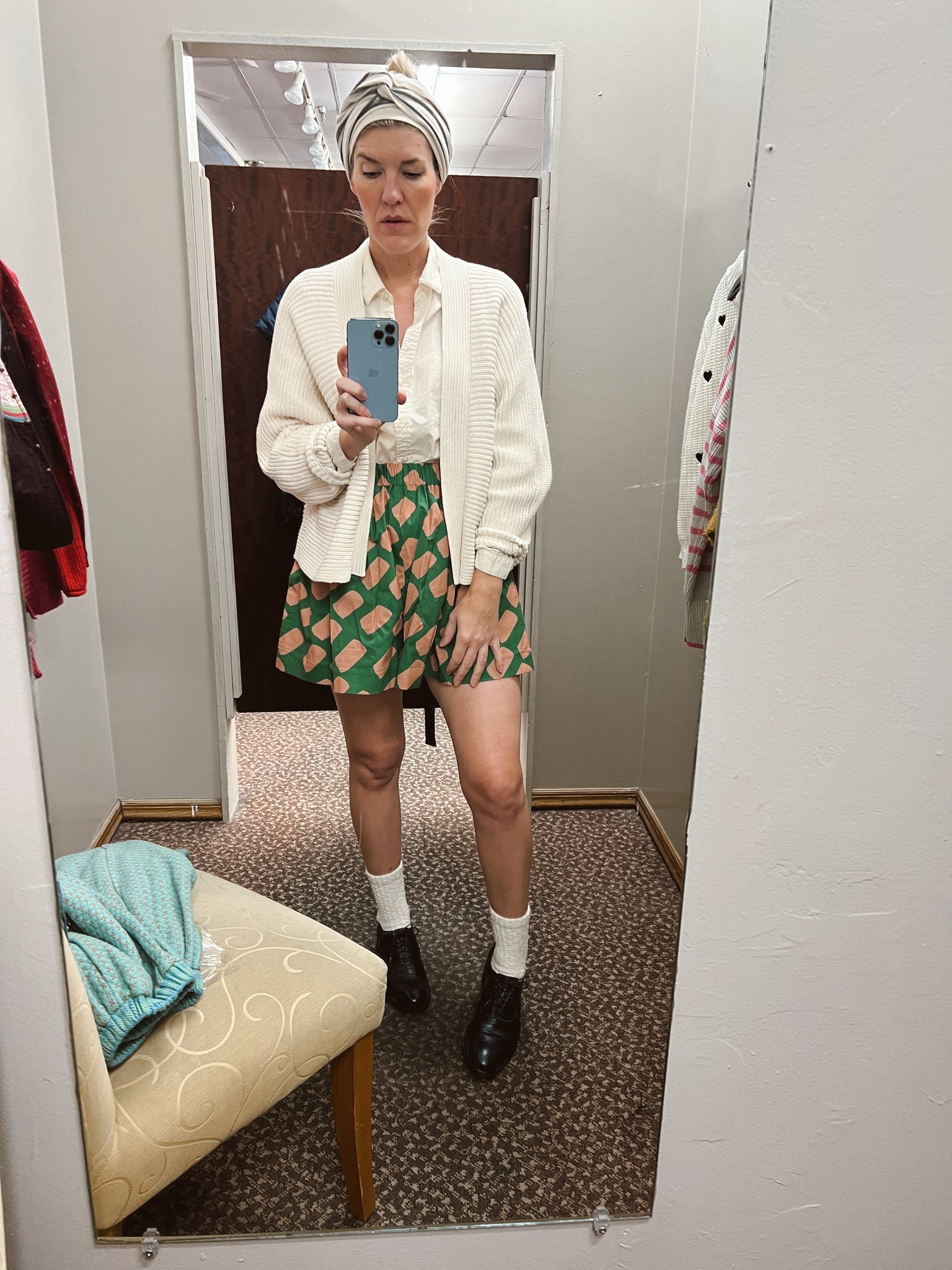 Paint Dot Split Skirt - Ultra Mini