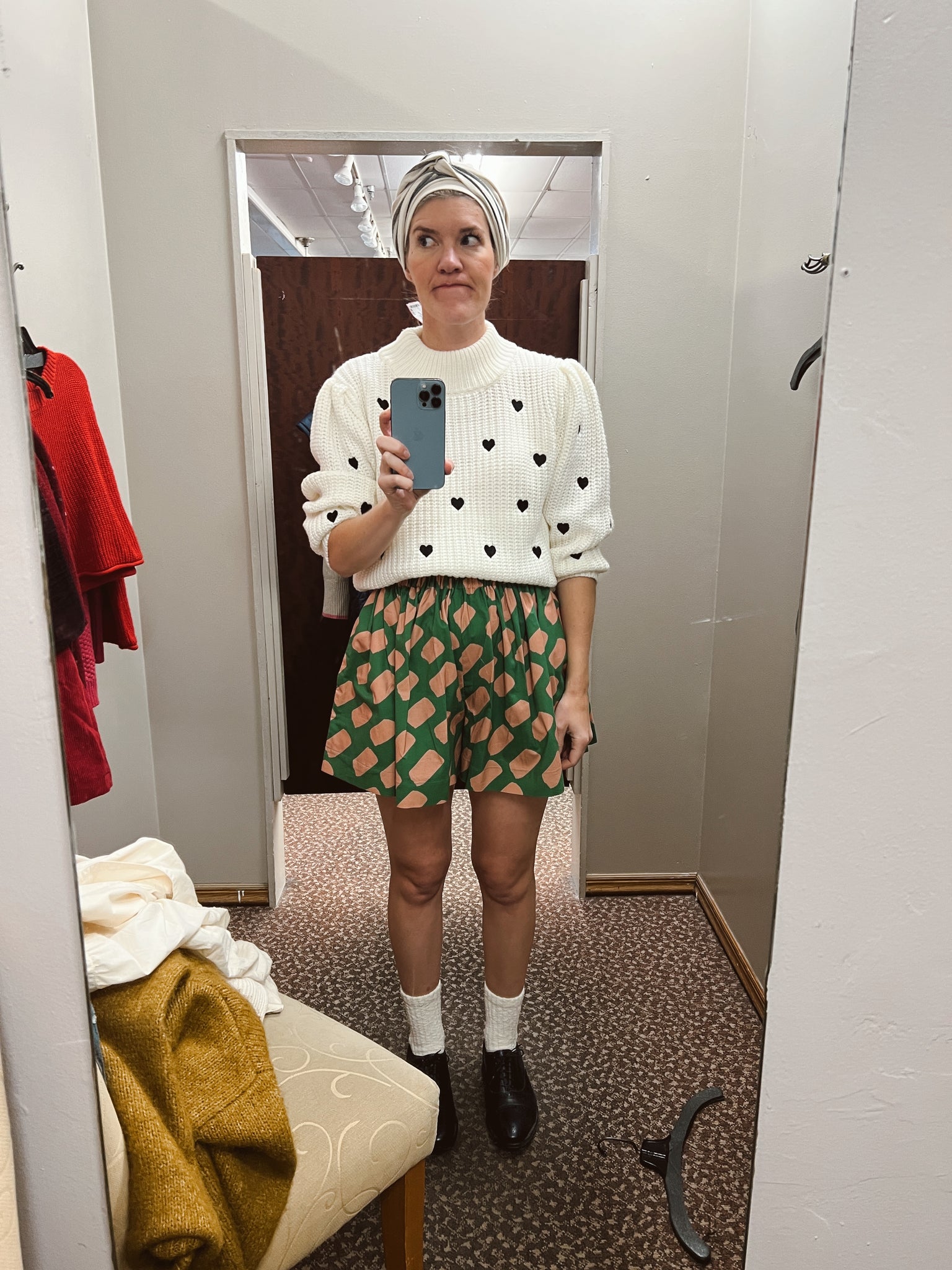 Paint Dot Split Skirt - Ultra Mini