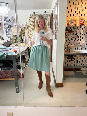 PREORDER | Wooly Dot Split Skirt - Long Knee