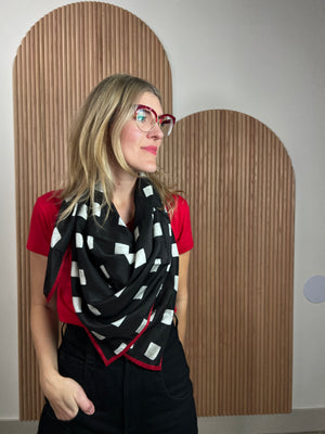 Checkerboard Silk Scarf