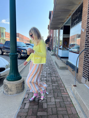 Gelato Stripe Split Skirt - Maxi