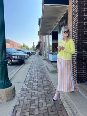 Gelato Stripe Split Skirt - Maxi