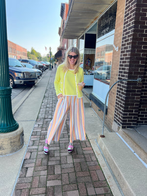 Gelato Stripe Split Skirt - Maxi