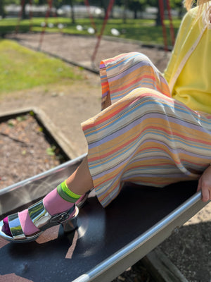Gelato Stripe Split Skirt - Maxi