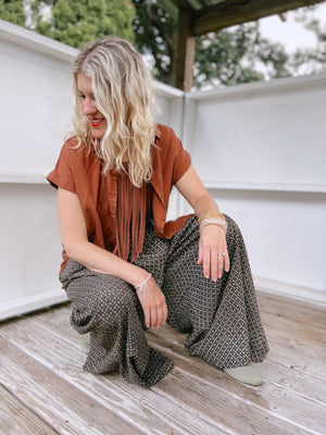Cocoa Dot Split Skirt - Maxi + 2"