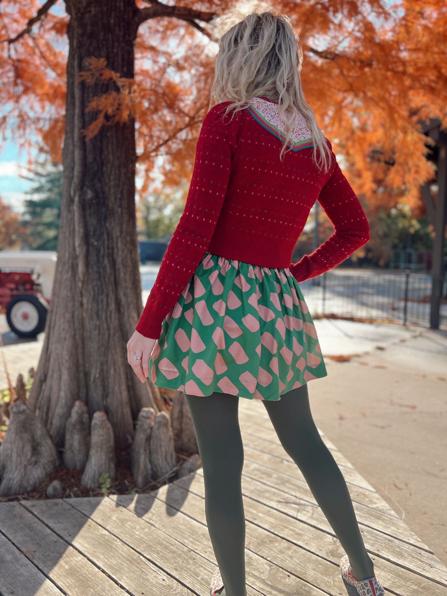 Paint Dot Split Skirt - Ultra Mini