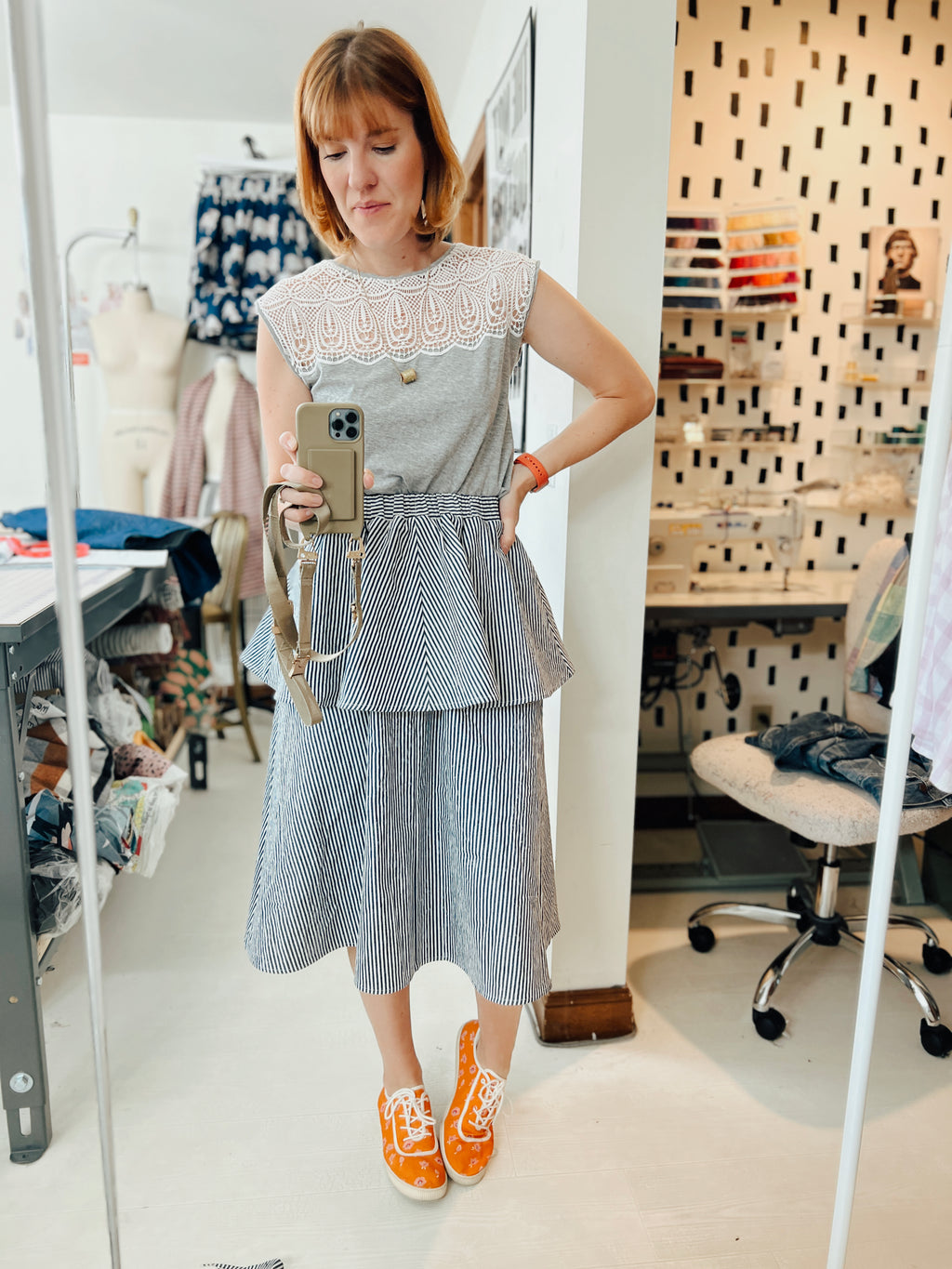 Denim Skirt - Short Midi