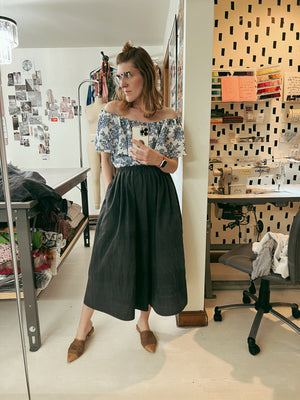 Handwoven Split Skirt - Midi + 4"