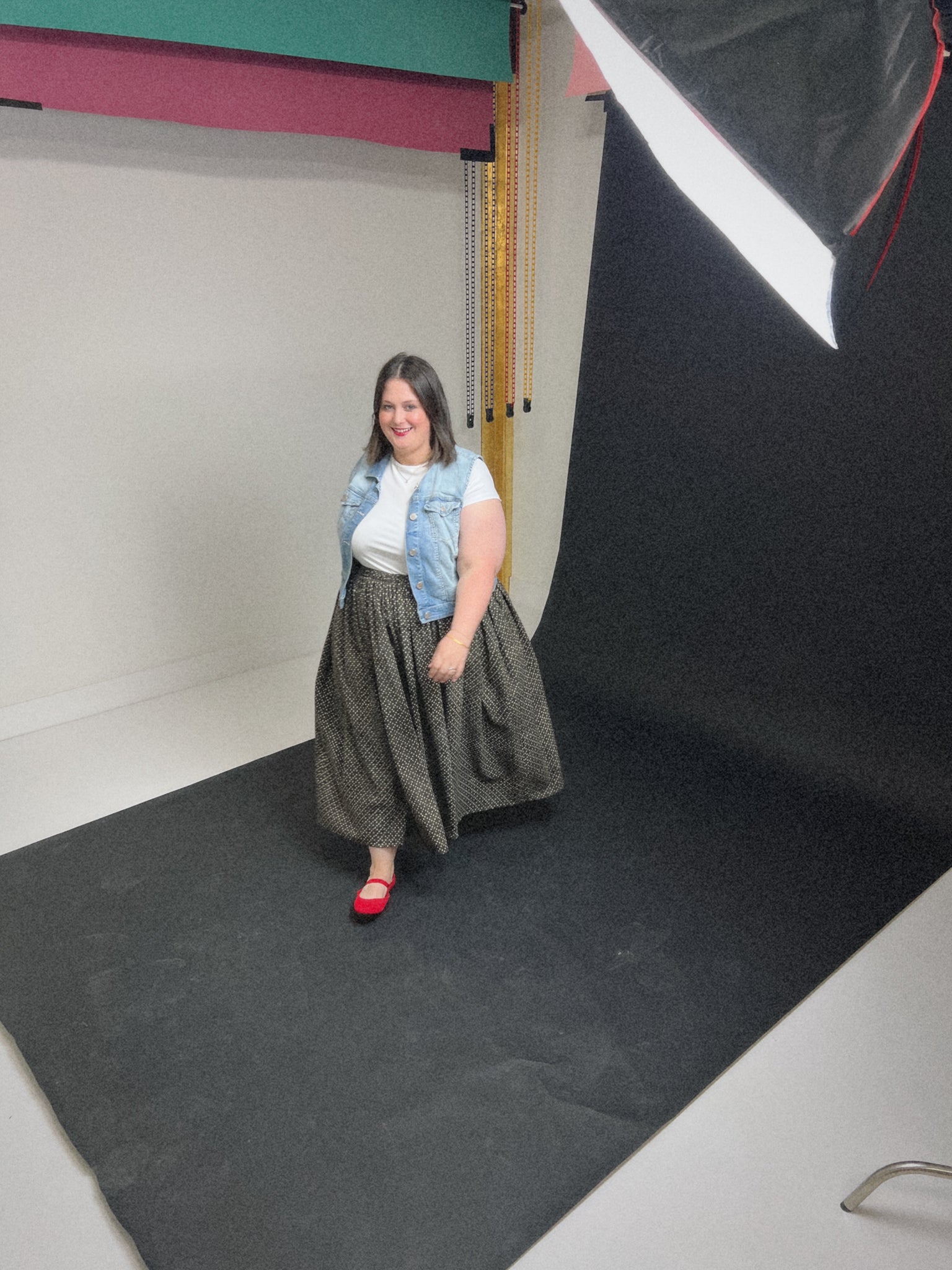 Cocoa Dot Split Skirt - Midi + 4" | 42 ONLY