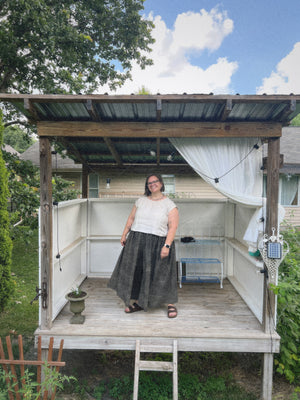 Cocoa Dot Split Skirt - Maxi + 2"
