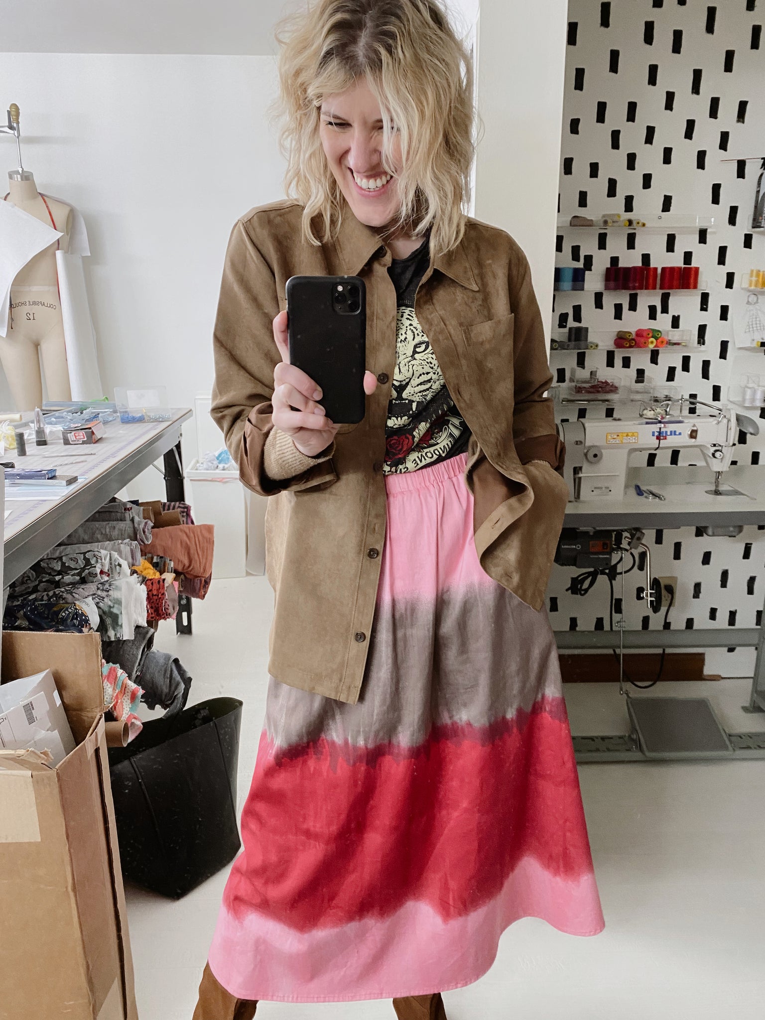 Watercolor Skirt - Midi + 4"