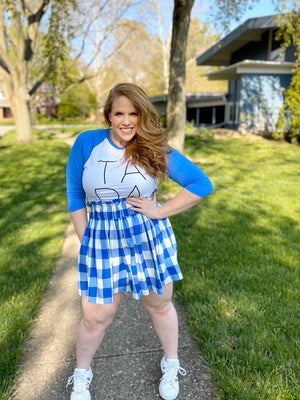 Buffalo Check Split Skirt - Short Mini