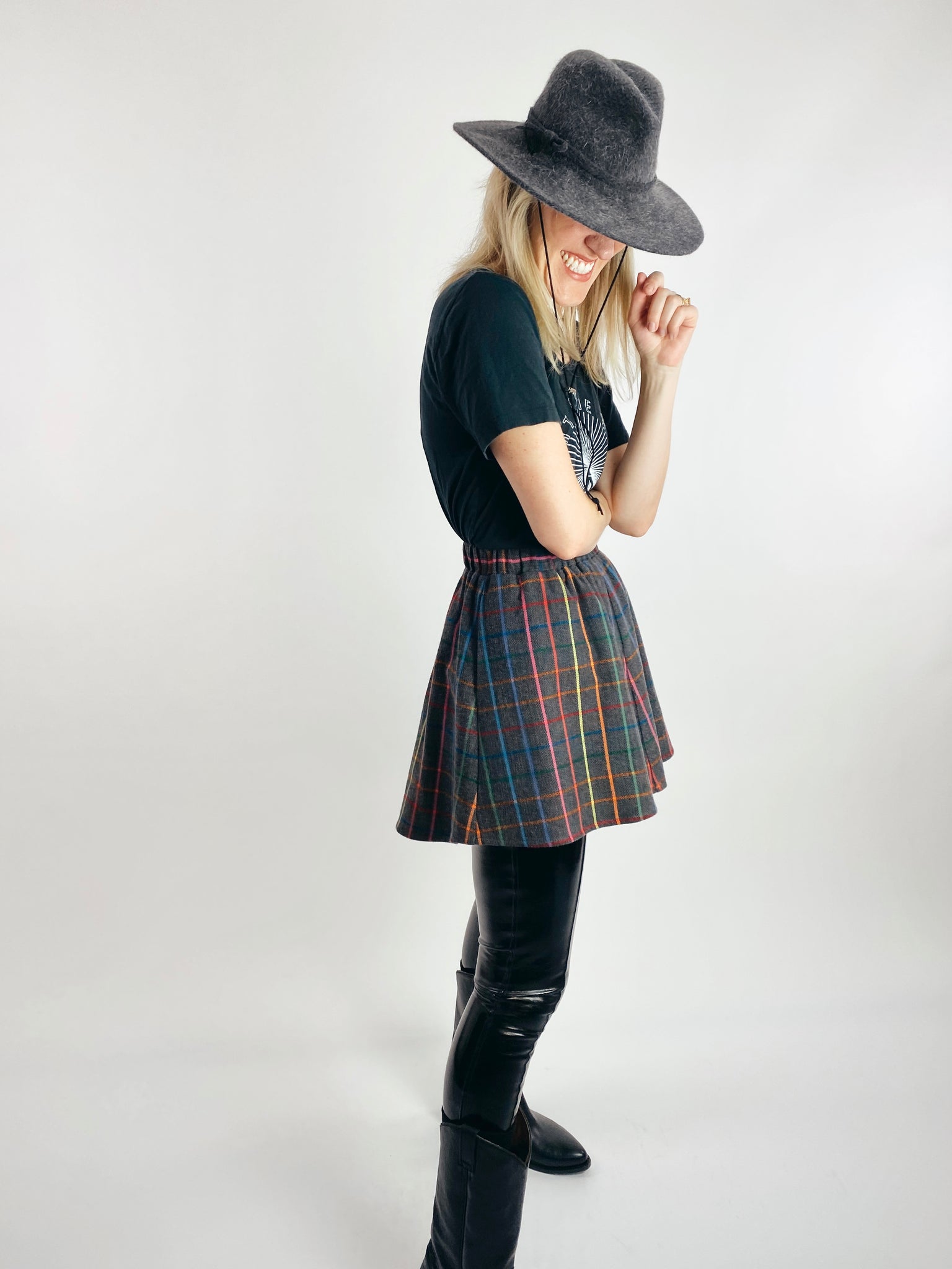 Rainbow Flannel Skirt - Short Mini