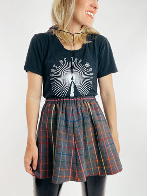 Rainbow Flannel Skirt - Short Mini
