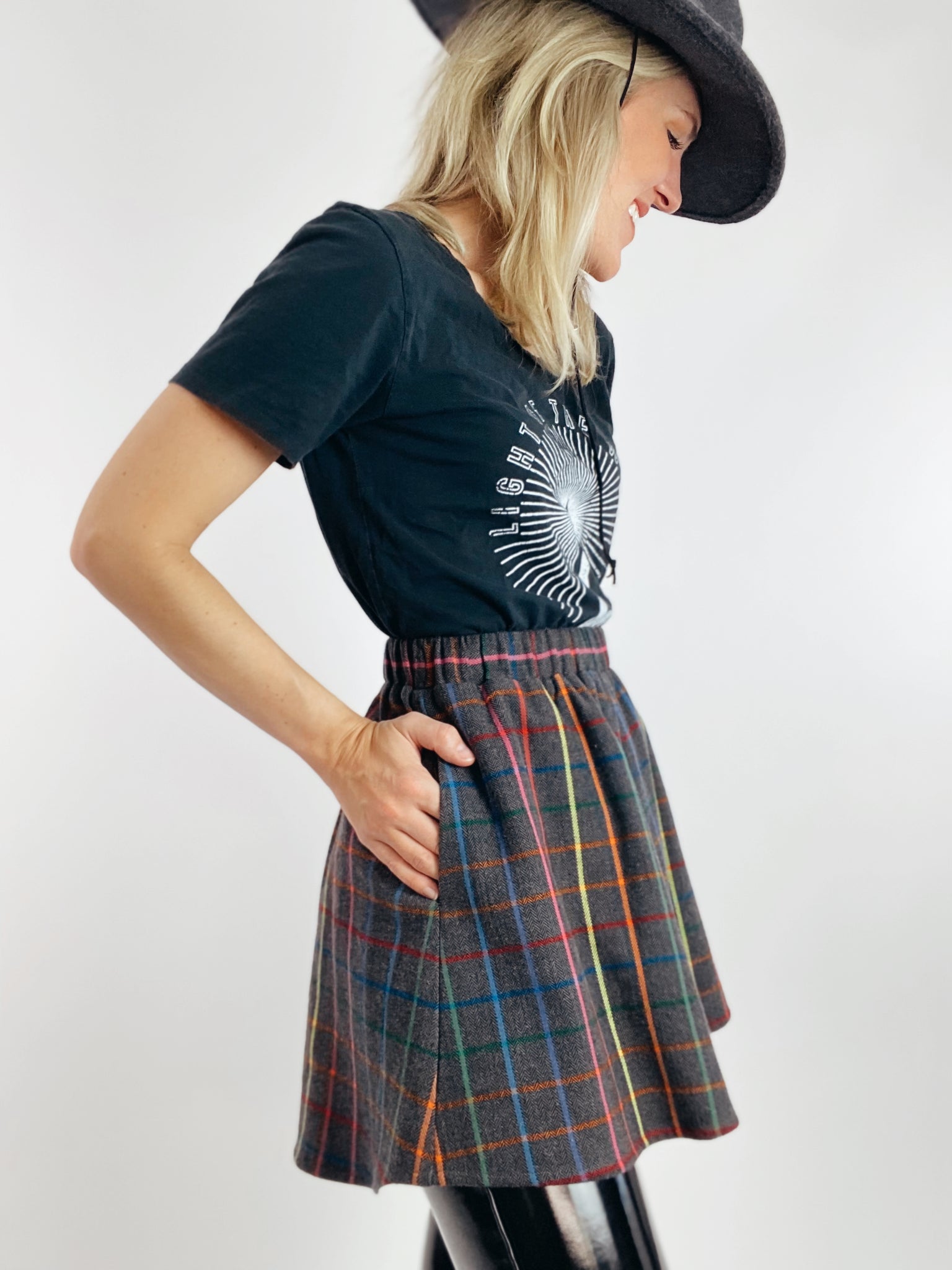 Rainbow Flannel Skirt - Short Mini