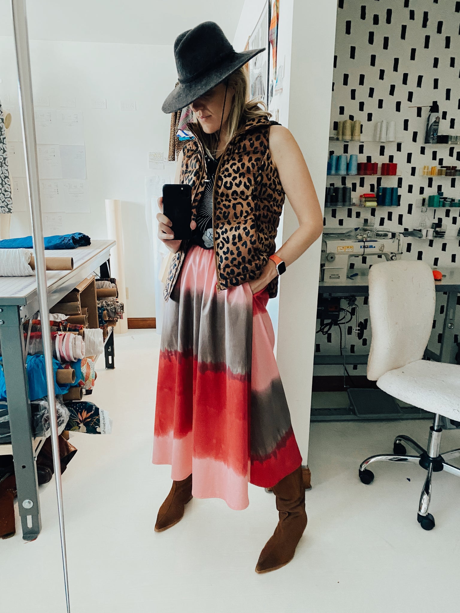 Watercolor Skirt - Midi + 4"