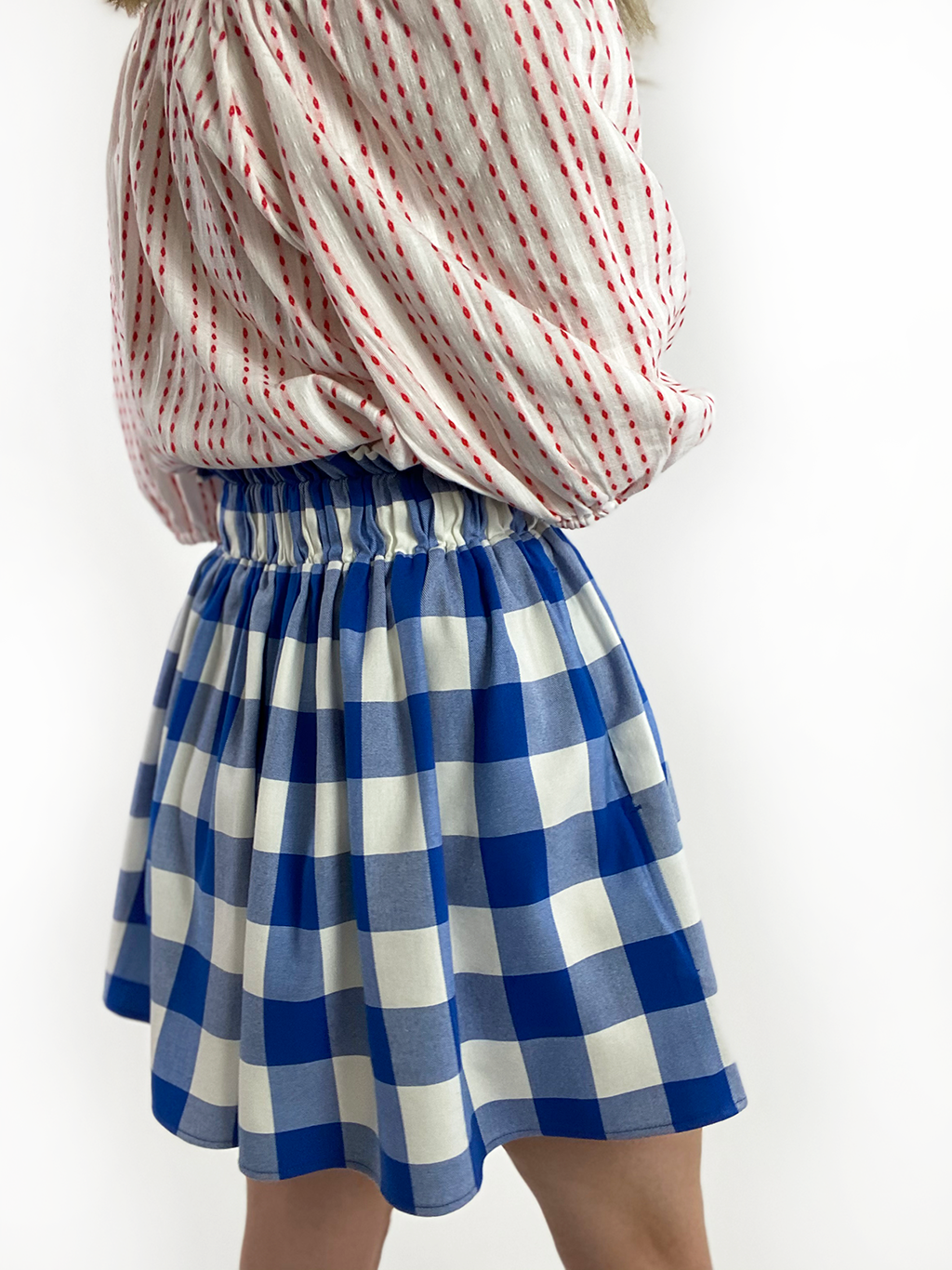 Buffalo Check Split Skirt - Short Mini