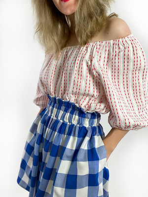 Buffalo Check Split Skirt - Short Mini
