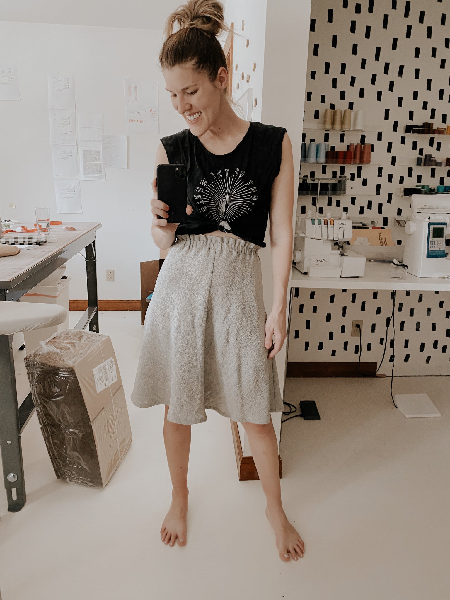 Bangladesh Secret Stripe Skirt - Long Knee