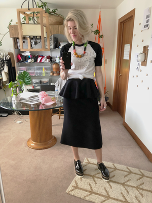 Mrs. Emily Katy Black Ponte Trumpet Skirt