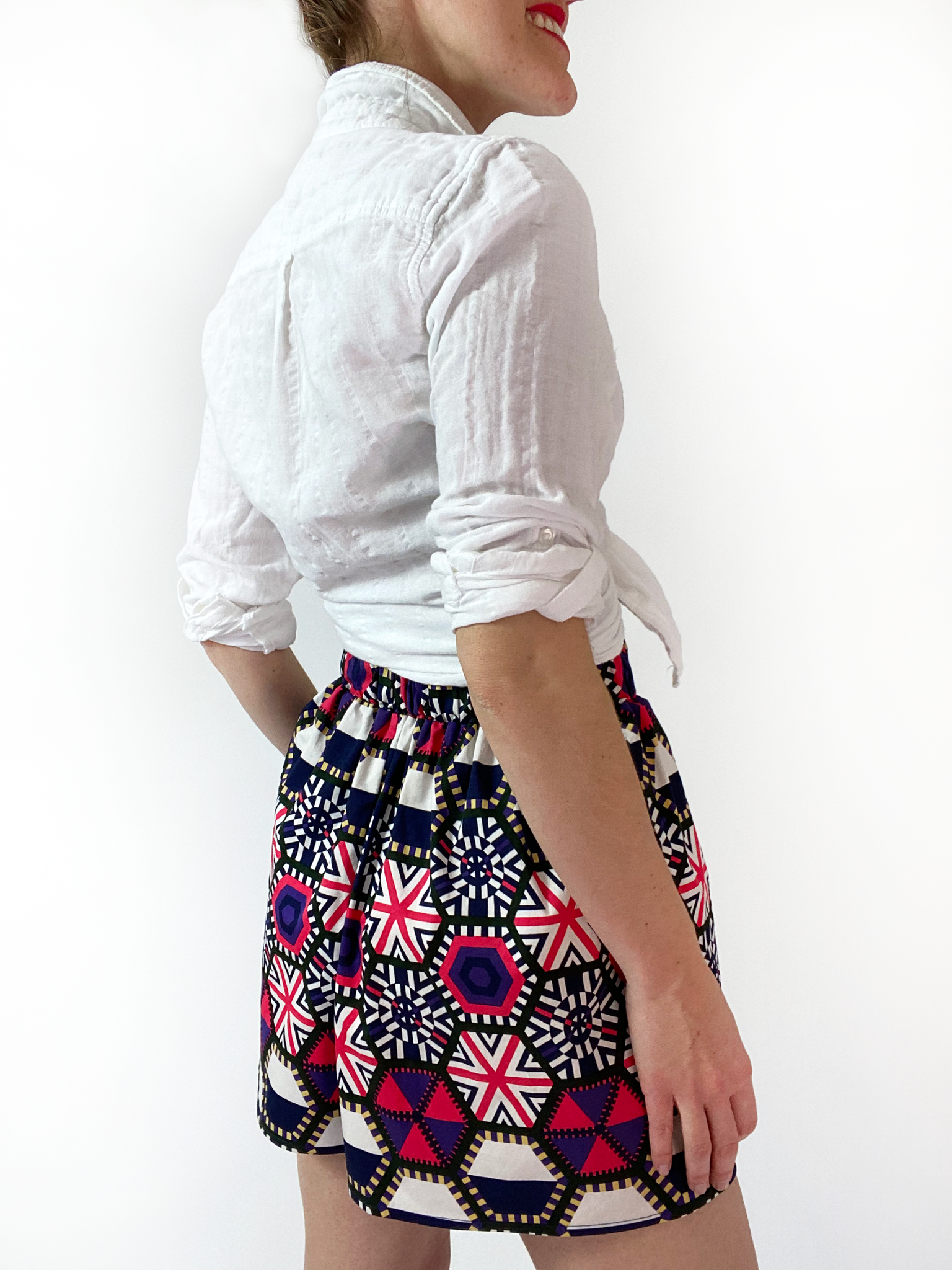 Twill Split Skirt - Short Mini