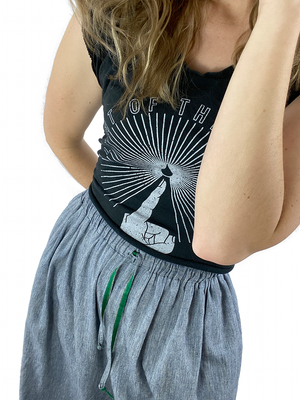 Bangladesh Chambray Split Skirt - Midi + 4"
