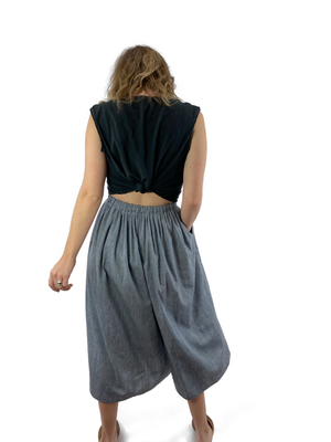 Bangladesh Chambray Split Skirt - Midi + 4"