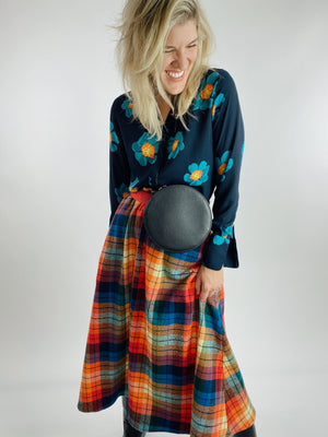 Rainbow Flannel Skirt - Midi + 4"