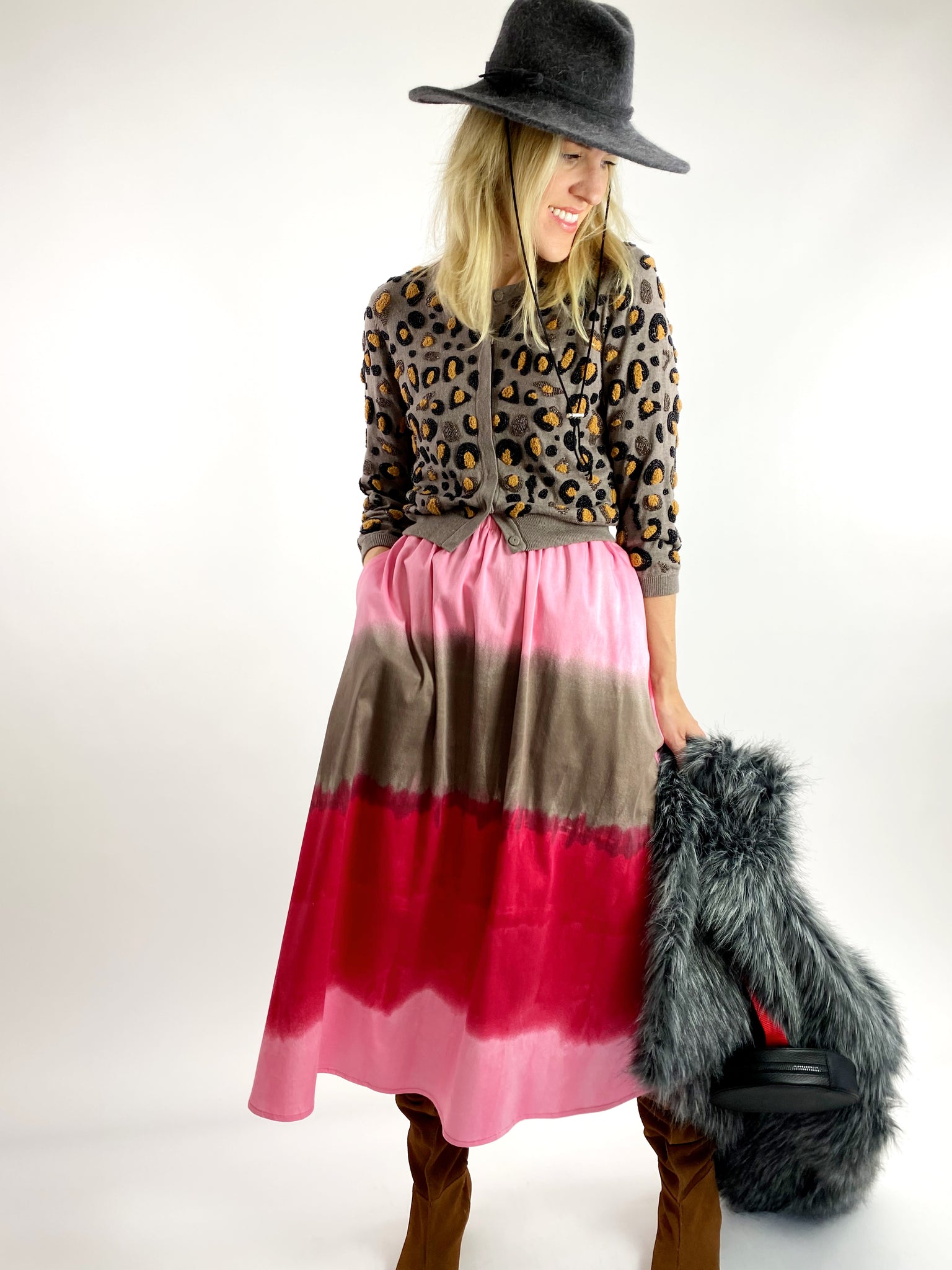 Watercolor Skirt - Midi + 4"