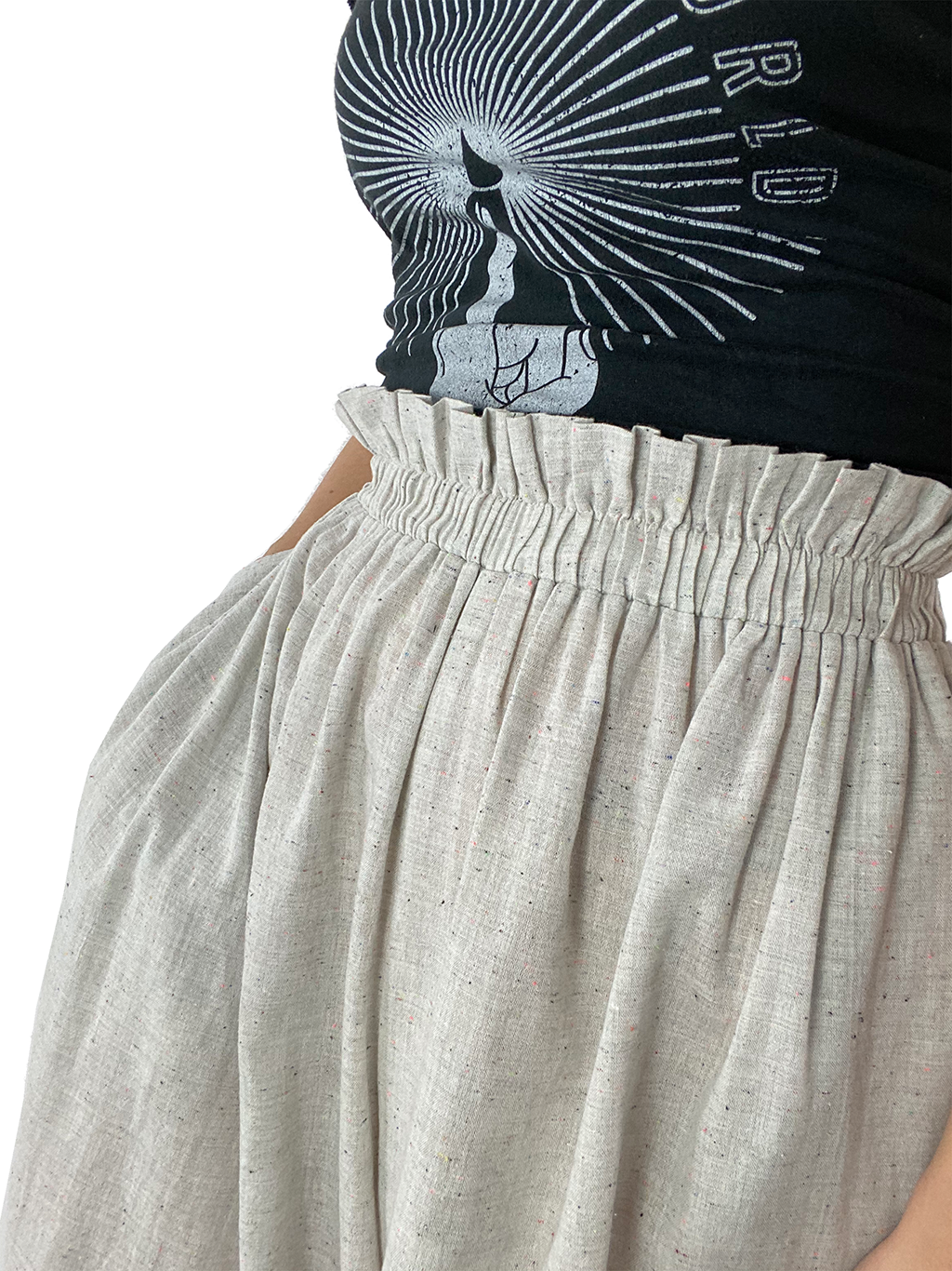 Bangladesh Light Grey Split Skirt - Midi + 2"