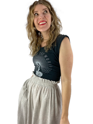 Bangladesh Light Grey Split Skirt - Midi + 2"