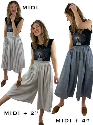 Bangladesh Striped Split Skirt - Midi