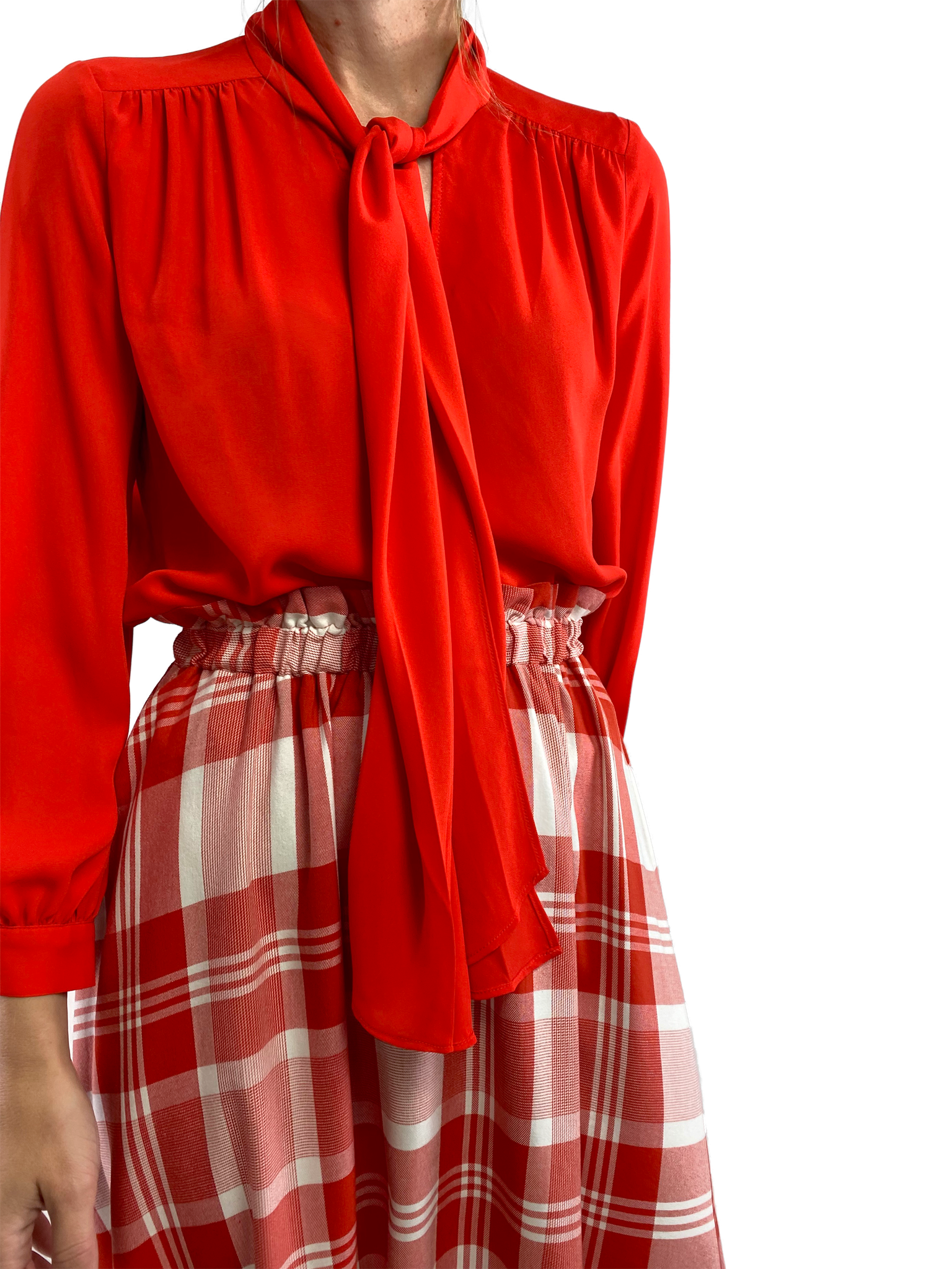 Red Madras Italian Midi - Midi