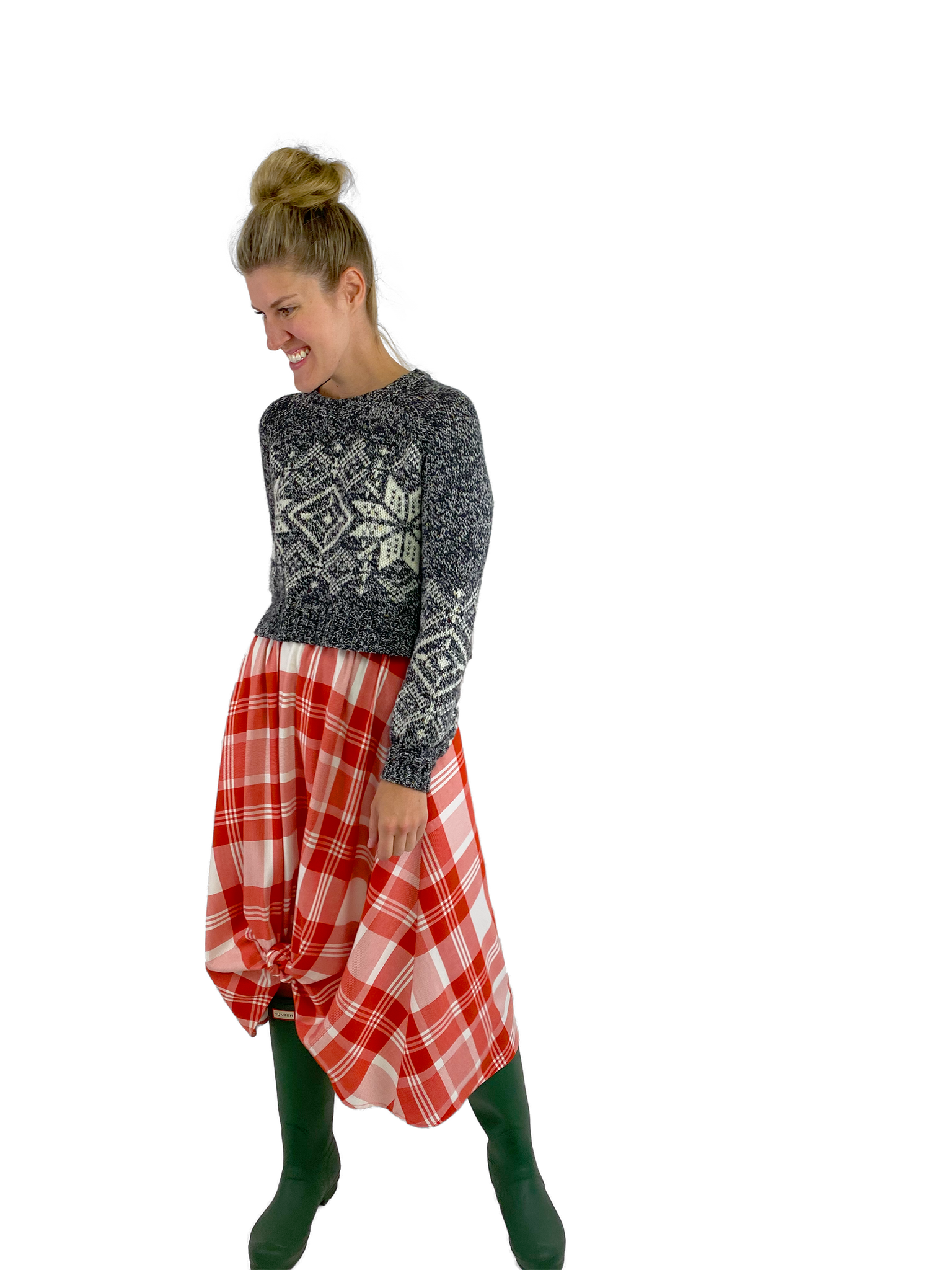 Red Madras Italian Midi - Midi