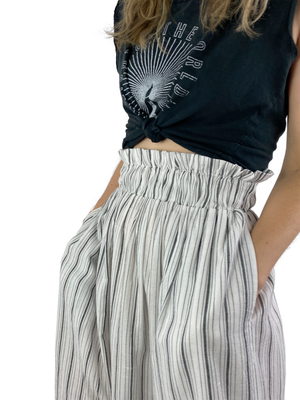 Bangladesh Striped Split Skirt - Midi