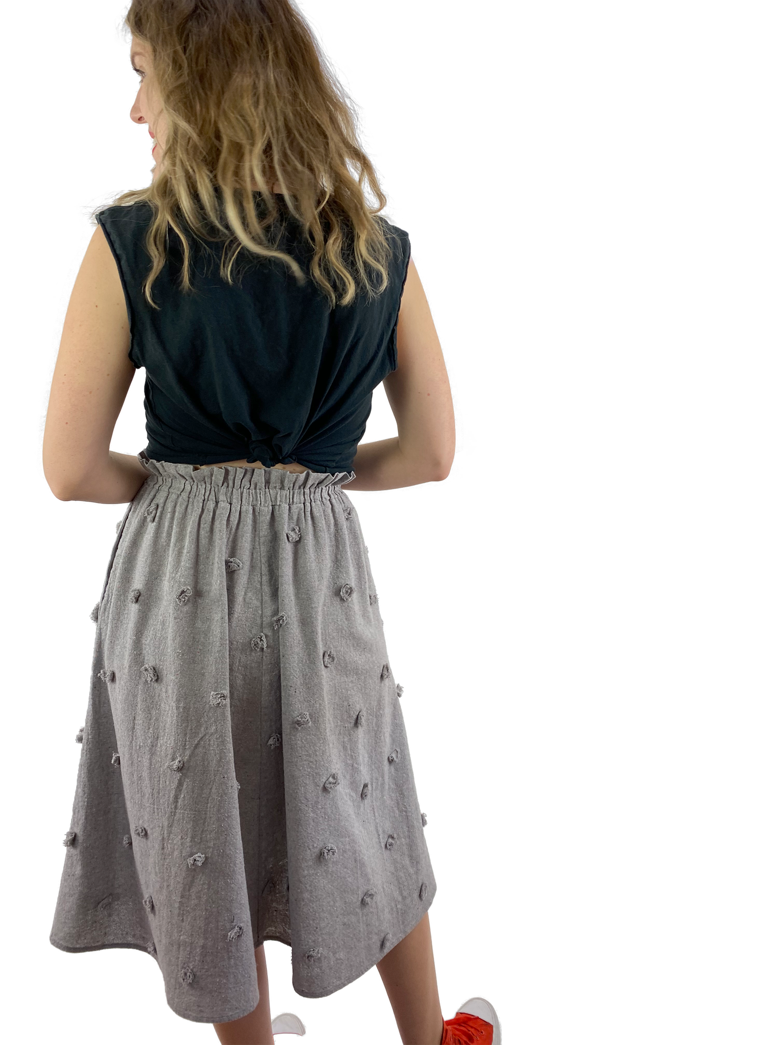 Bangladesh Grey Zero Waste Skirt - Midi