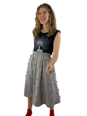 Bangladesh Grey Zero Waste Skirt - Midi
