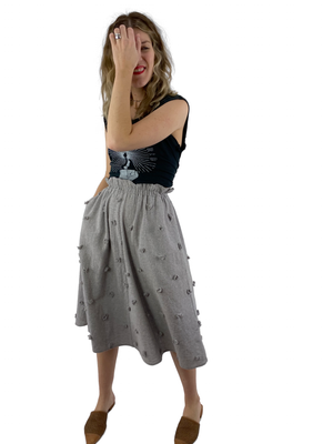 Bangladesh Grey Zero Waste Skirt - Midi