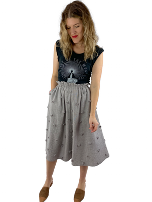 Bangladesh Grey Zero Waste Skirt - Midi